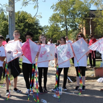 Students about kites